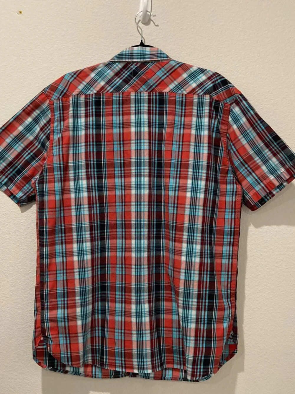 Levis Blue Red Brown Plaid Flannel Button Down Shirt XL